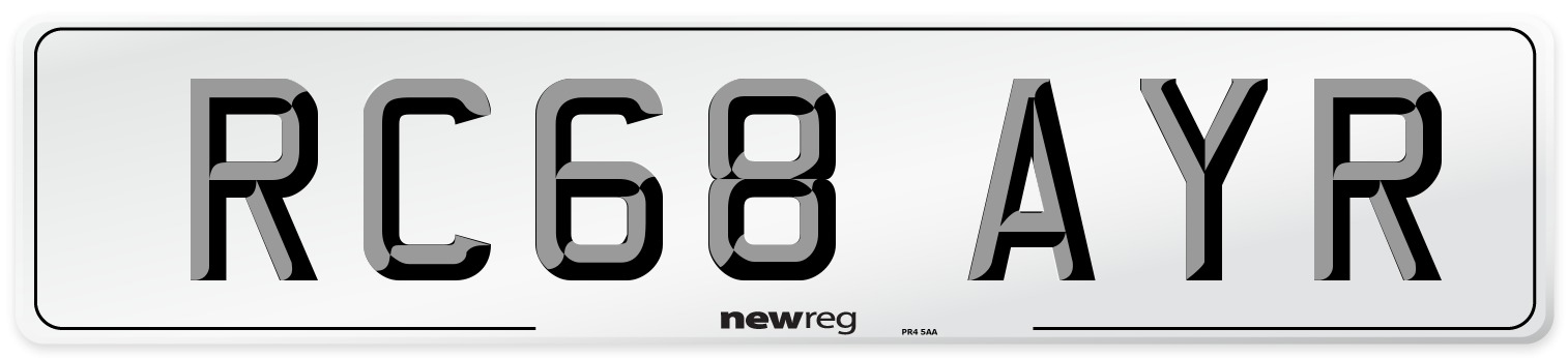 RC68 AYR Number Plate from New Reg